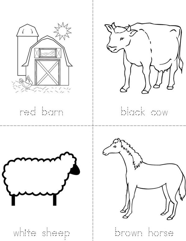 Colorful Farm Mini Book - Sheet 1