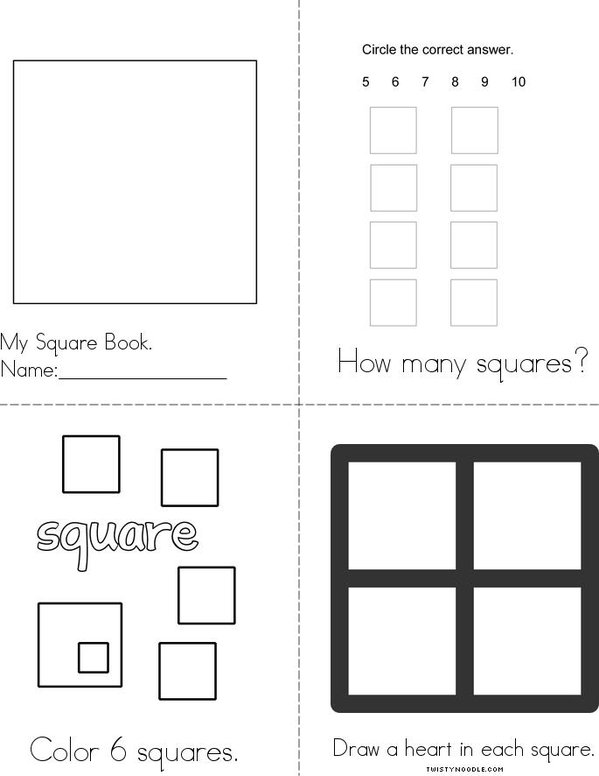 I Love Squares! Mini Book