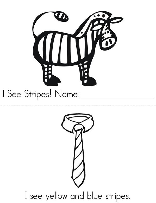 I See Stripes! Mini Book - Sheet 1