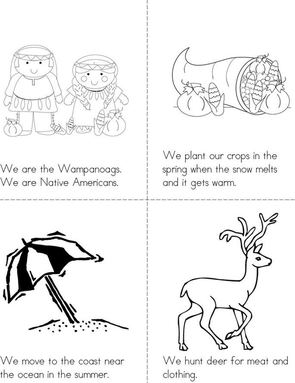 We are the Wampanoags Mini Book - Sheet 1