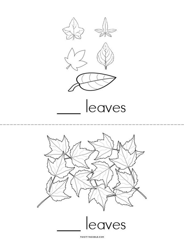 How many leaves? Mini Book - Sheet 2
