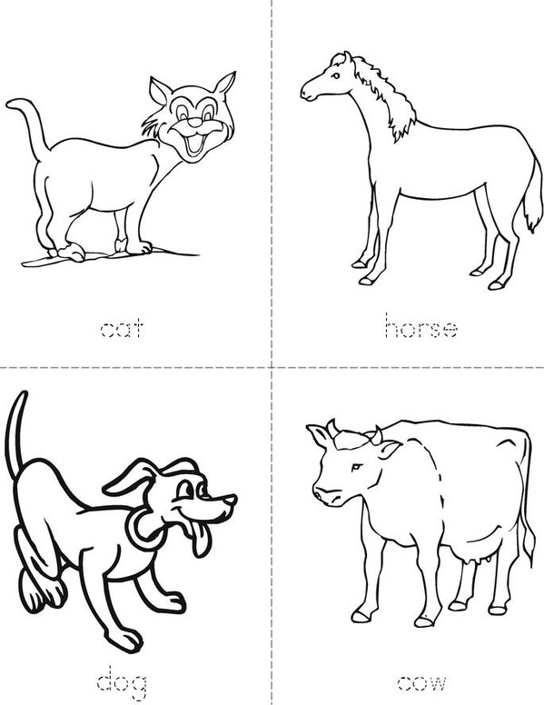 Animals Mini Book - Sheet 1