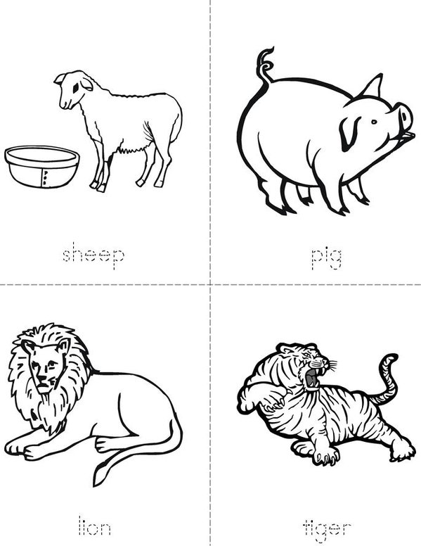 Animals Mini Book - Sheet 2