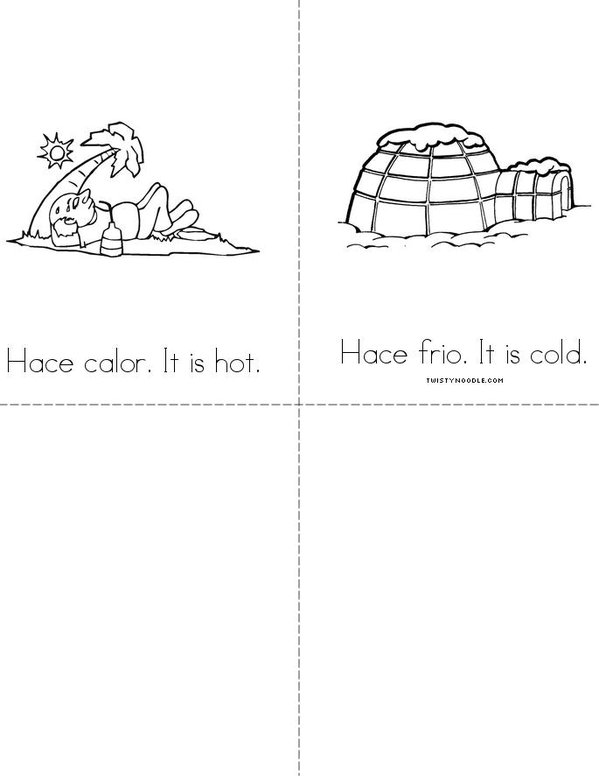 Calor/Frio worksheet Mini Book