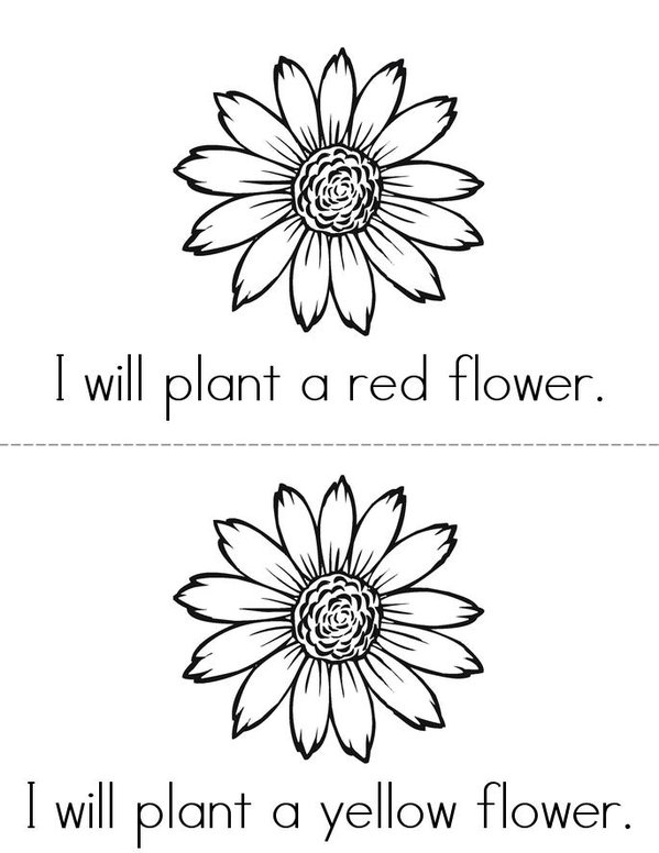 I Will Plant A Flower Mini Book - Sheet 1