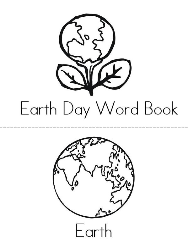 Earth Day Word Book Mini Book - Sheet 1