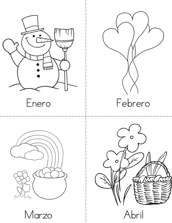 Meses del ano 1 Mini Book - Sheet 1