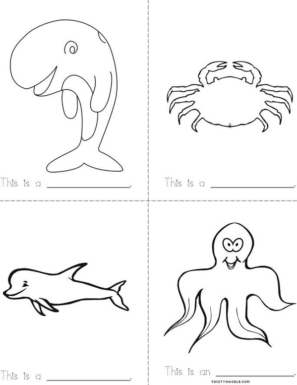 Sea Animals  Mini Book - Sheet 2
