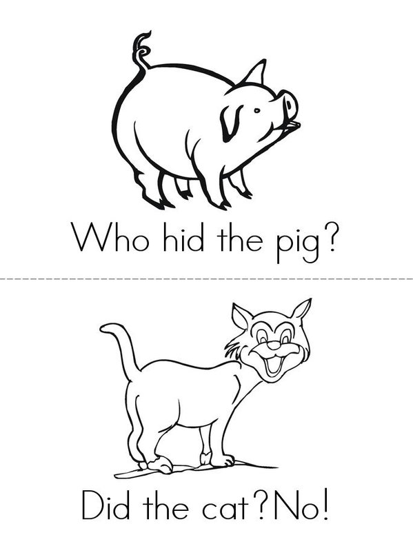 Who Hid the Pig? Mini Book - Sheet 1