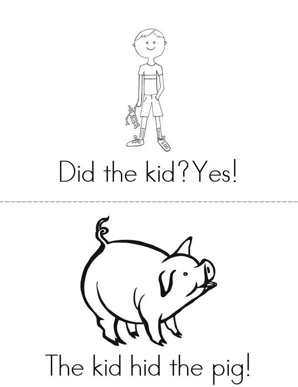 Who Hid the Pig? Mini Book - Sheet 3