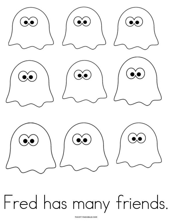 Fred the Friendly Ghost Mini Book - Sheet 4