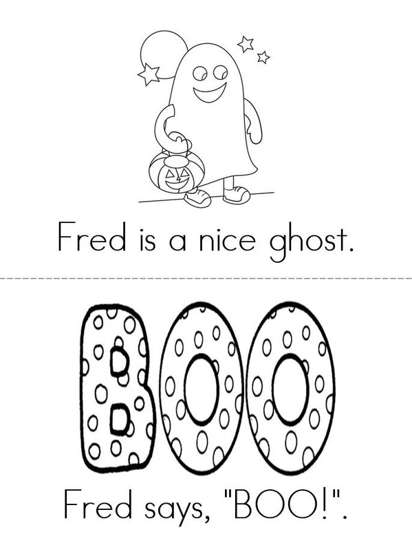 Fred the Friendly Ghost Mini Book - Sheet 1