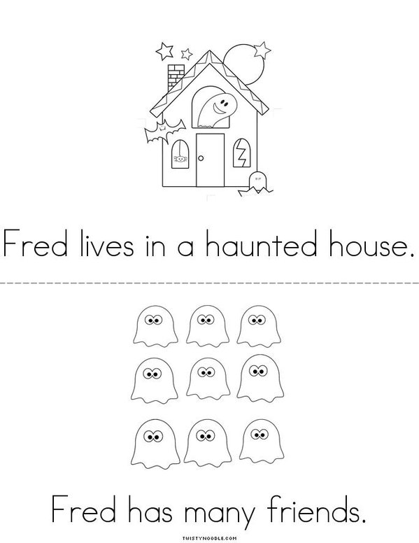 Fred the Friendly Ghost Mini Book - Sheet 2
