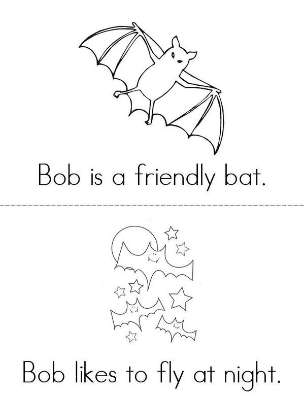 Bob the Bat Mini Book - Sheet 1