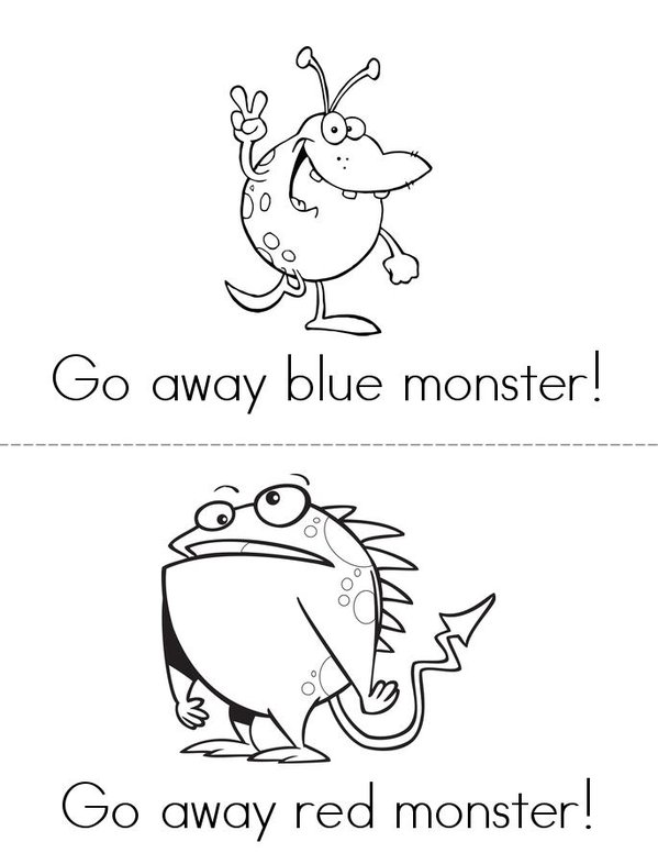 Go away Monster! Mini Book - Sheet 1