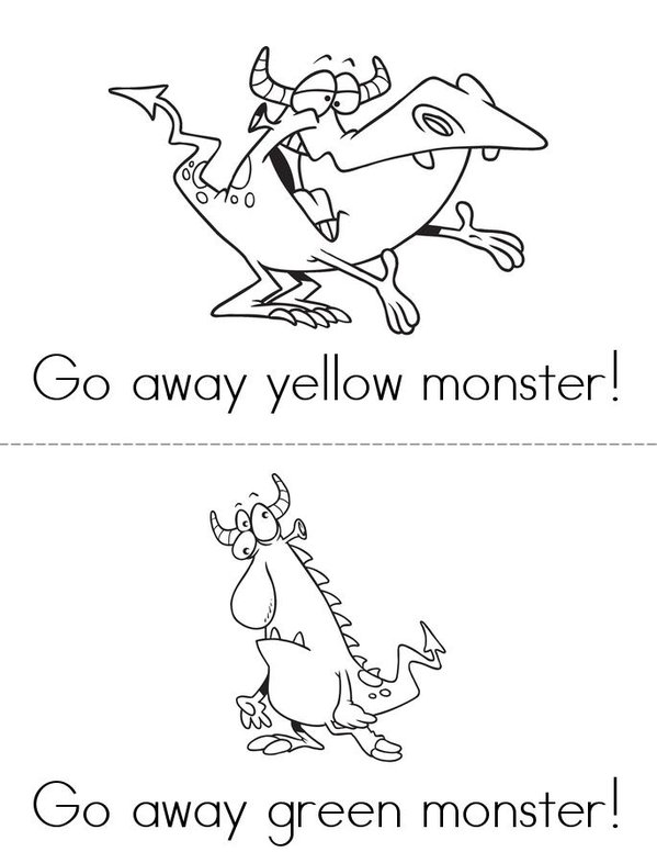 Go away Monster! Mini Book - Sheet 2