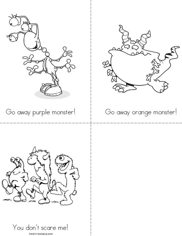 Go away Monster! Mini Book - Sheet 2