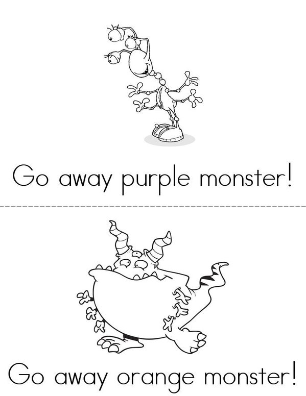 Go Away Monster! Mini Book - Sheet 3