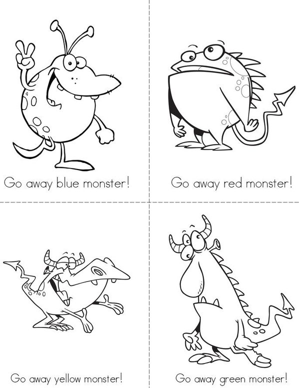Go Away Monster! Mini Book - Sheet 1