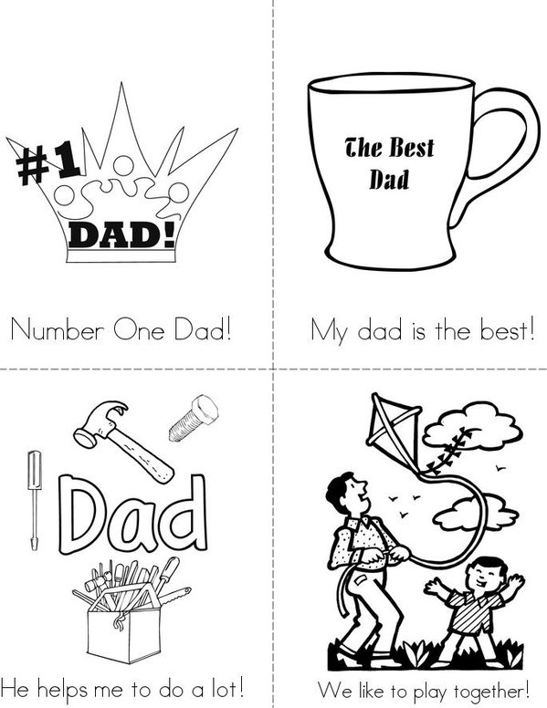 Happy Fathers Day Mini Book - Sheet 1