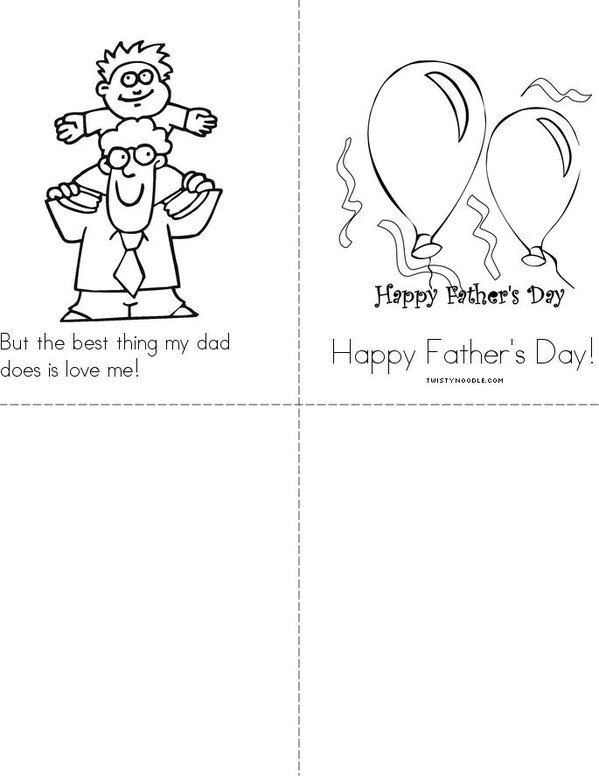 Happy Fathers Day Mini Book - Sheet 2