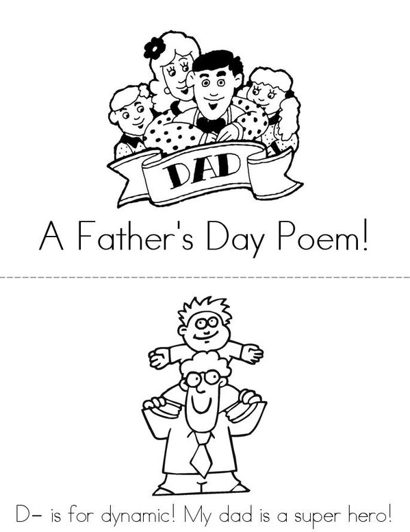 Father's Day Poem! Mini Book - Sheet 1