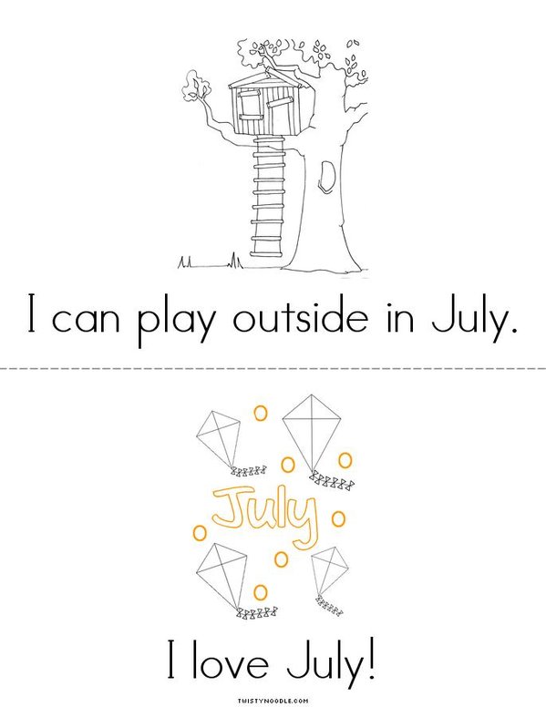 I Love July! Mini Book - Sheet 4