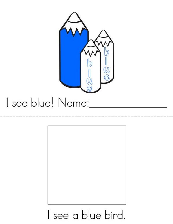 Draw pictures in the boxes. Blue Reader Mini Book - Sheet 1