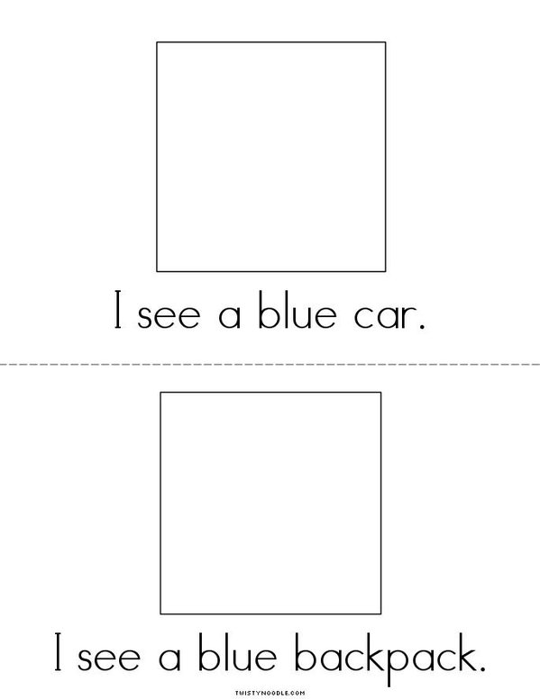 Draw pictures in the boxes. Blue Reader Mini Book - Sheet 2