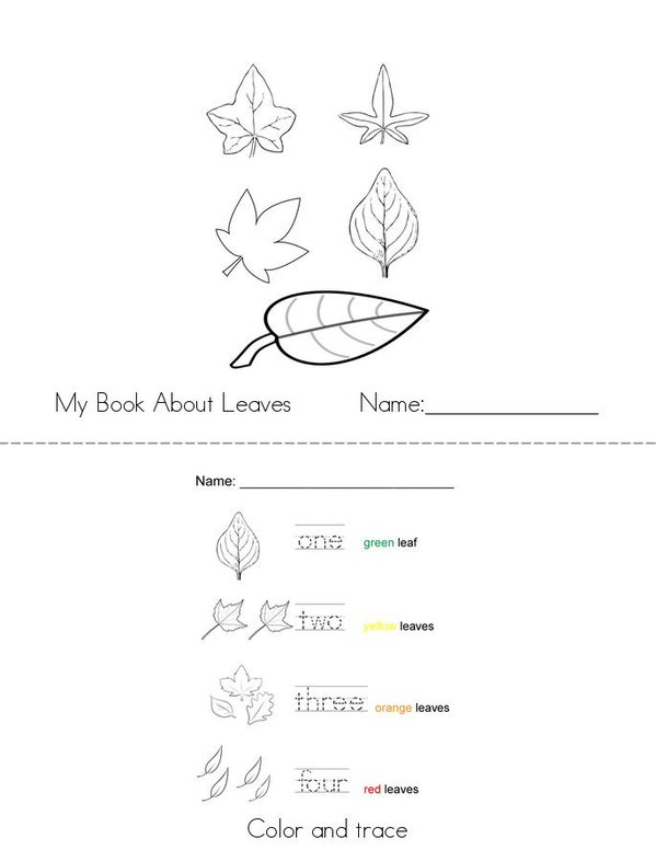 My Leaf Book Mini Book - Sheet 1