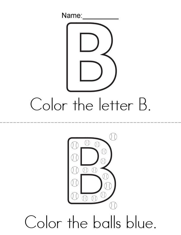 B is beautiful! Mini Book - Sheet 1