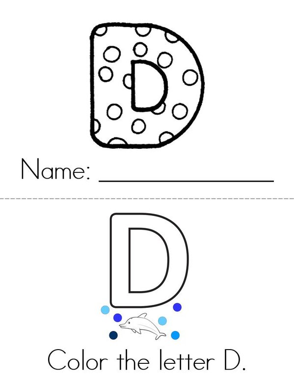 D is Delightful! Mini Book - Sheet 1
