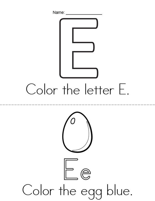 I See a Colorful Letter E! Mini Book - Sheet 1