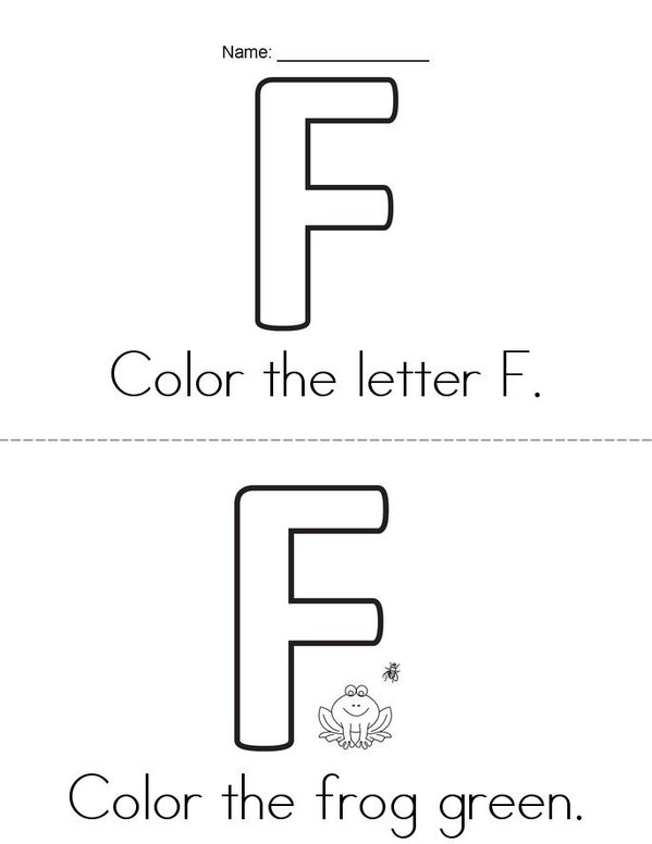 I See a Colorful Letter F! Mini Book - Sheet 1