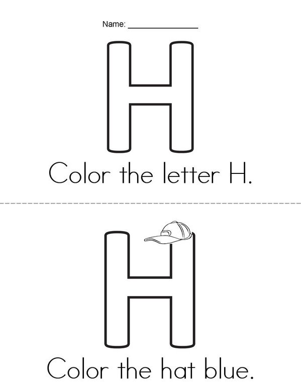 I See a Colorful Letter H Mini Book - Sheet 1
