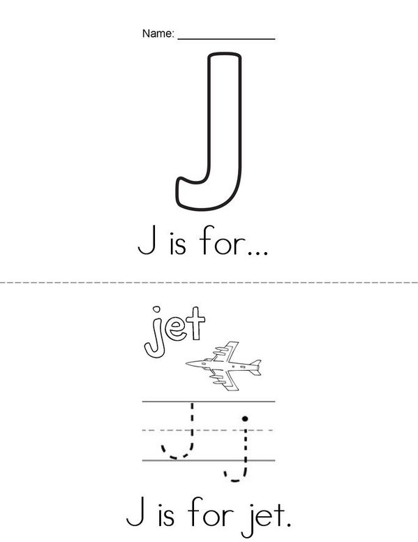 J is for... Mini Book - Sheet 1