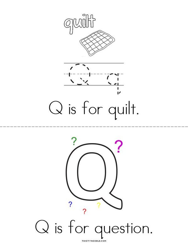 Q is for... Mini Book - Sheet 2