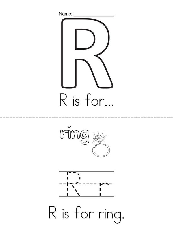 R is for... Mini Book - Sheet 1