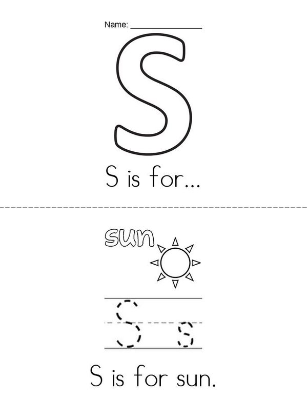 S is for... Mini Book - Sheet 1