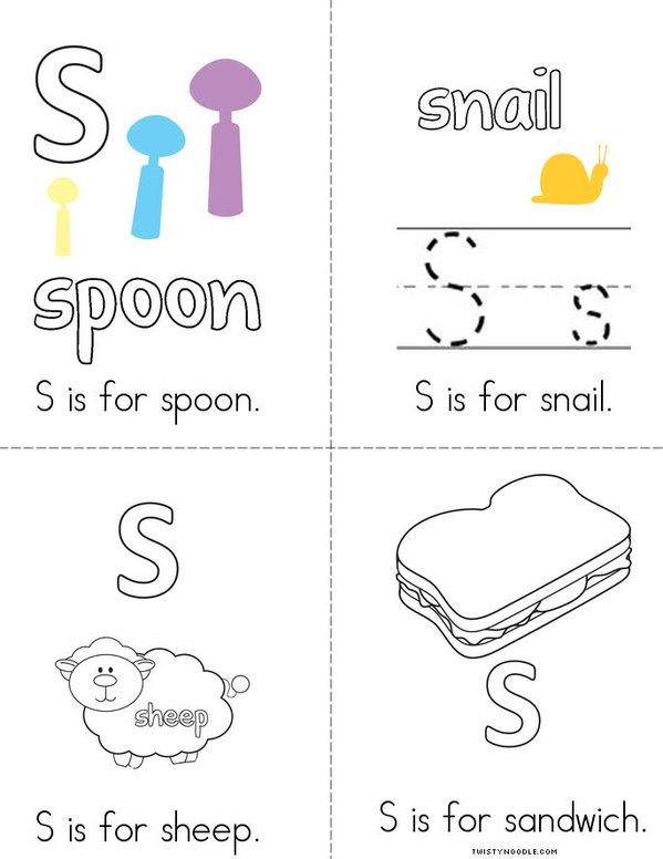S is for... Mini Book - Sheet 2