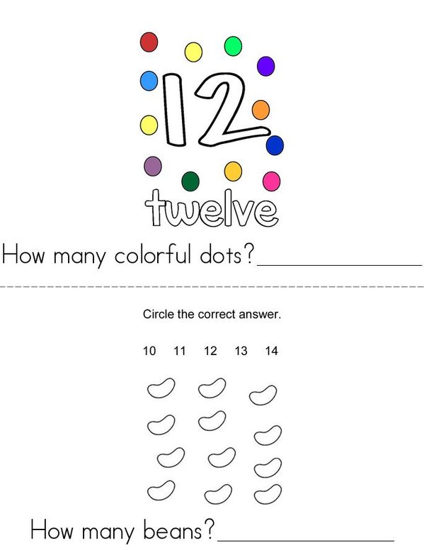 I Can Count to Twelve Mini Book - Sheet 1
