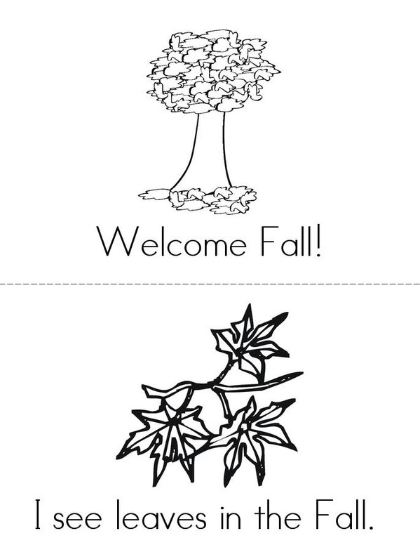 Welcome Fall Mini Book - Sheet 1