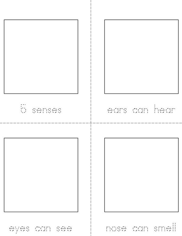 5 senses Mini Book - Sheet 1