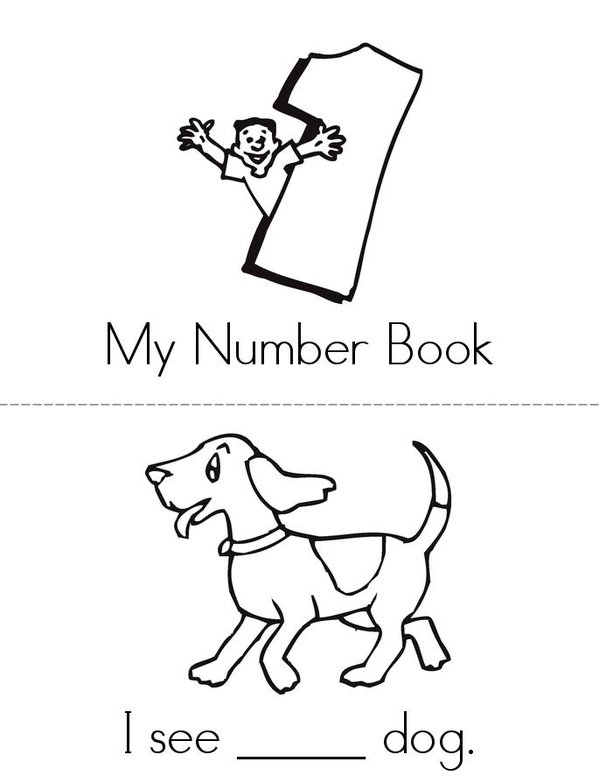 Numbers 1-5 Mini Book - Sheet 1