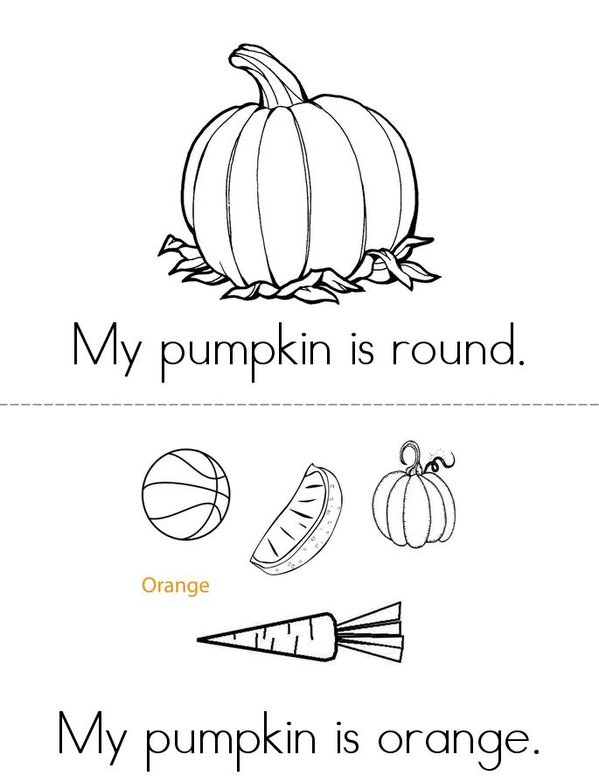 My Pumpkin Mini Book - Sheet 1