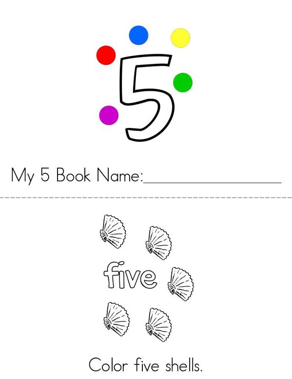 My 5 Book Mini Book - Sheet 1