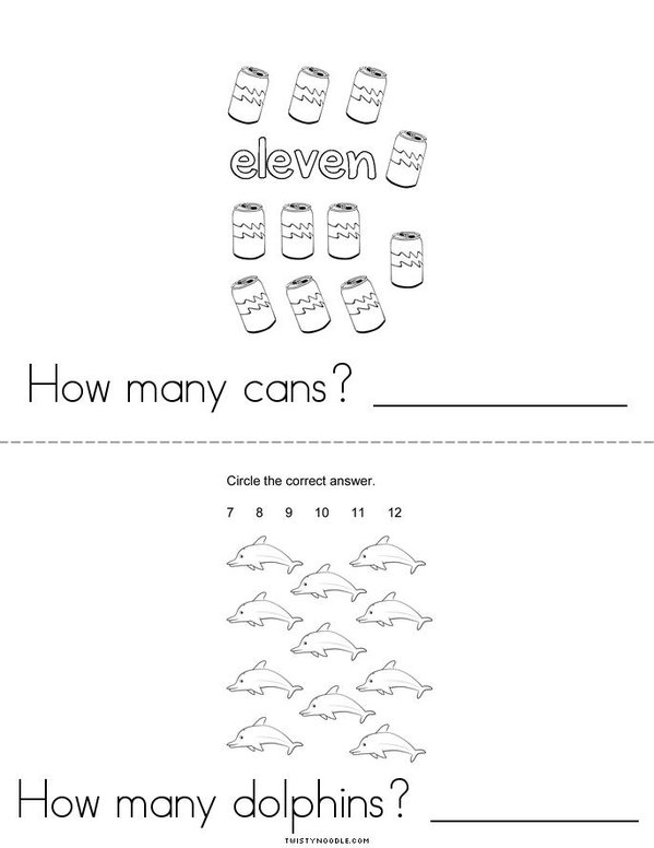 I Can Count to Eleven Mini Book - Sheet 2