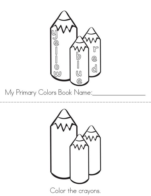 My Primary Colors Book Mini Book - Sheet 1