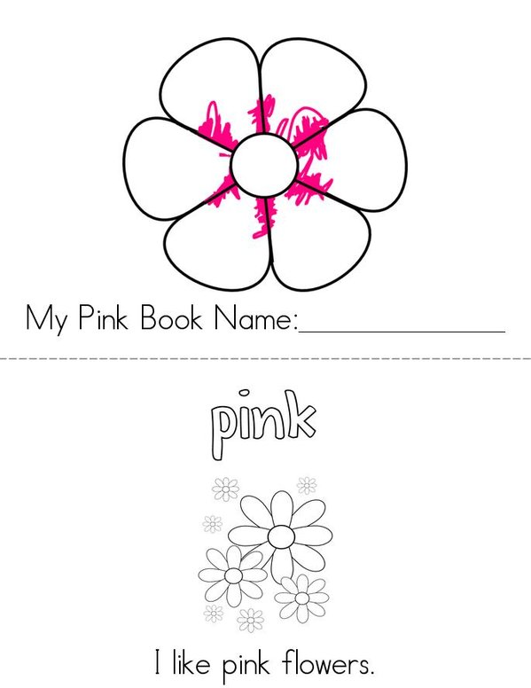 My Favorite Color is Pink! Mini Book - Sheet 1