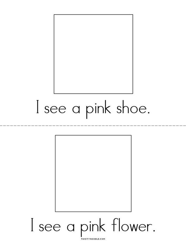 Draw pictures in the boxes. Pink Reader Mini Book - Sheet 2